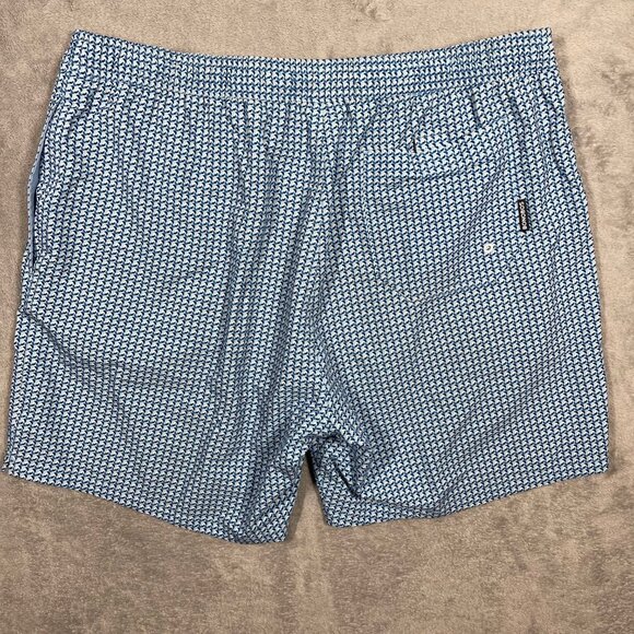 Bonobos Mens Quick-Dry Swim Shorts XL Blue Geometric Pattern - Picture 7 of 7